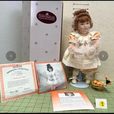 Sale Photo Thumbnail #936: Includes 16" and 24" Dolls, fruit basket, rose garland, bubble wrap, boxed presentation.