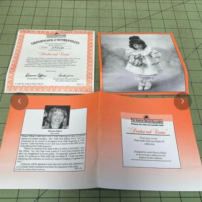 Sale Photo Thumbnail #940: Includes 16" and 24" Dolls, fruit basket, rose garland, bubble wrap, boxed presentation.