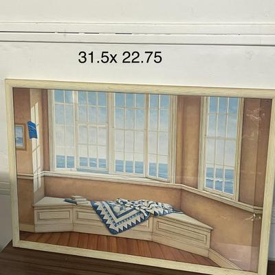 Sale Photo Thumbnail #962: Ocean view, window seat, quilt, book, sunlight, peaceful decor.