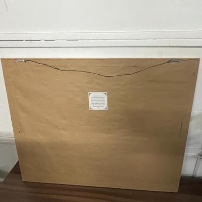 Sale Photo Thumbnail #972: Blue bench, stucco wall, plants, flowers, serene outdoor setting.