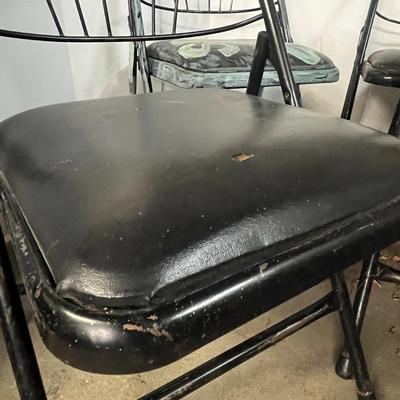 Sale Photo Thumbnail #977: Includes 3 black padded seats, 1 patterned cushion, steel frame.