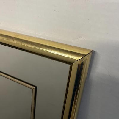 Sale Photo Thumbnail #985: Elegant gold frame, layered trim, indoor use, reflective accent piece.