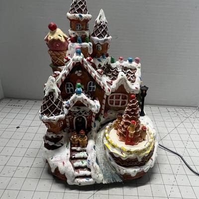 Sale Photo Thumbnail #1004: Includes snowmen, tree, lamp, candy details, glowing interior lights.