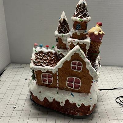 Sale Photo Thumbnail #1006: Includes snowmen, tree, lamp, candy details, glowing interior lights.