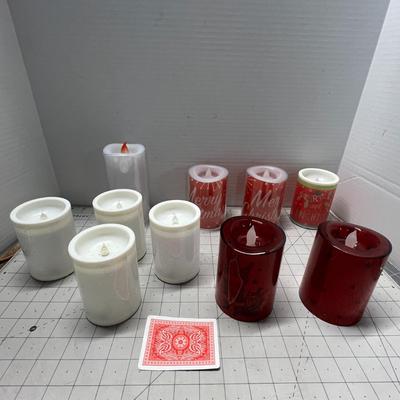 Sale Photo Thumbnail #1009: Includes printed, red, white, green candles with festive designs.