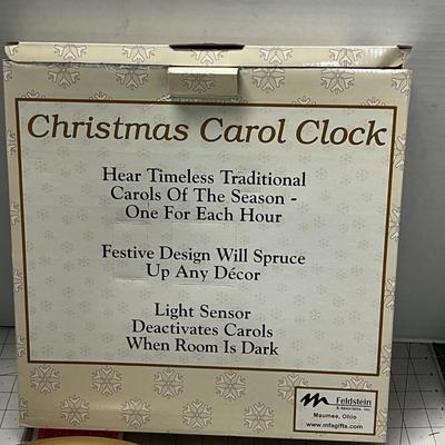 Sale Photo Thumbnail #1017: Gold frame, plays carols, lights up, snowman winter design.