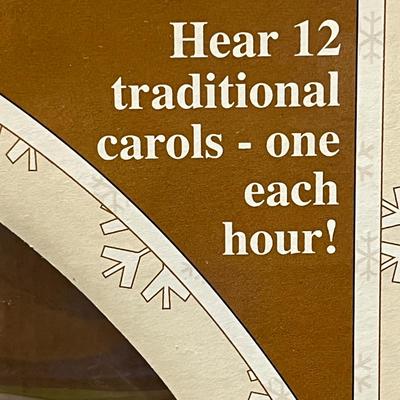 Sale Photo Thumbnail #1016: Gold frame, plays carols, lights up, snowman winter design.