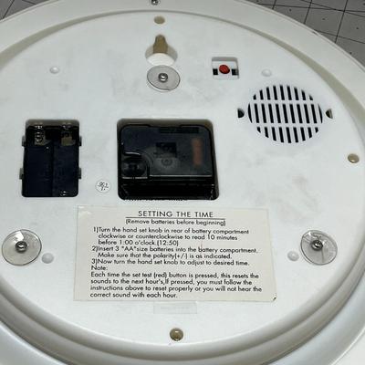 Sale Photo Thumbnail #1015: Gold frame, plays carols, lights up, snowman winter design.