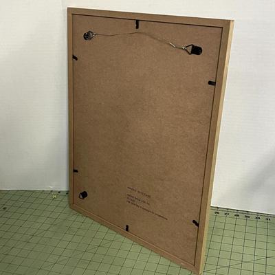 Sale Photo Thumbnail #1039: Features peach and green shapes, oak frame, welcoming message.