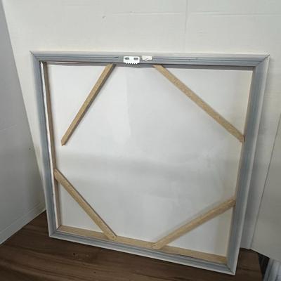 Sale Photo Thumbnail #1053: Includes 2 canvas pieces, gold frames, blue peach tones.