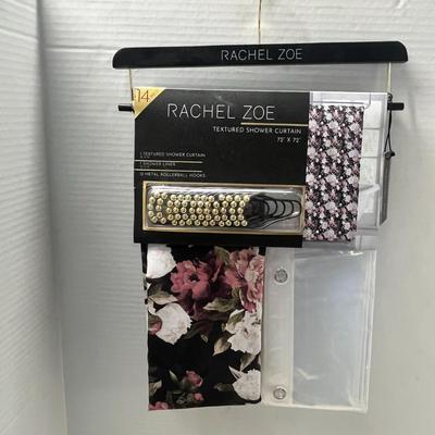 Sale Photo Thumbnail #1063: Includes 72×72 curtain, liner, 12 metal rollerball hooks, floral.