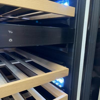 Sale Photo Thumbnail #5: Holds bottles, glass door, wood shelves