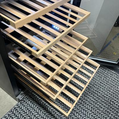 Sale Photo Thumbnail #6: Holds bottles, glass door, wood shelves