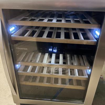 Sale Photo Thumbnail #12: Holds bottles, glass door, wood shelves