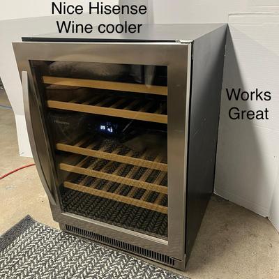 Sale Photo Thumbnail #2: Holds bottles, glass door, wood shelves