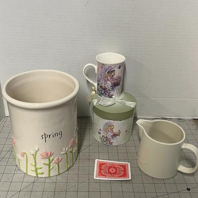 Sale Photo Thumbnail #1114: Rae Dunn, AngelStar, Arabia Finland—dishwasher/microwave safe.