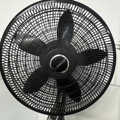 Sale Photo Thumbnail #1158: Five-blade fan, black finish, adjustable height up to 54 inches.