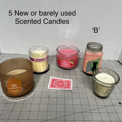 Sale Photo Thumbnail #1171: Five candles, mixed brands : Misty Cider, Mrs. Meyer's