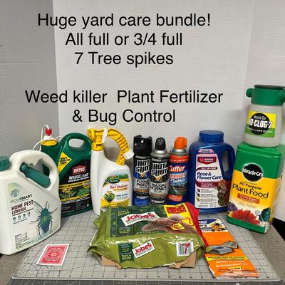 Sale Photo Thumbnail #1184: Includes sprays, fertilizer, full or 3/4 full 7 Tree spikes, weed killer, bug control.
