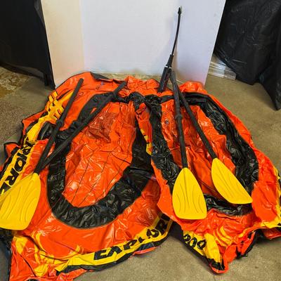 Sale Photo Thumbnail #1190: 2-person rafts, 4 paddles, hand pump.