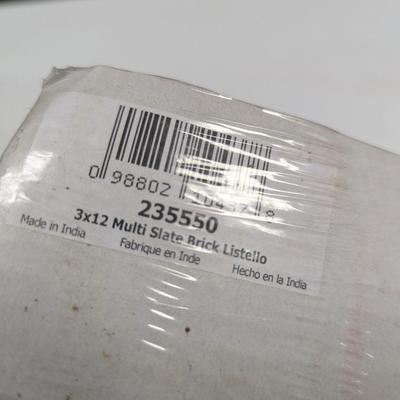 11 Pieces Of 3 x 12 Multi Slate Brick Listello