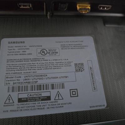 Samsung 70" Class TU700D 4K Crystal UHD HDR Smart TV with remote