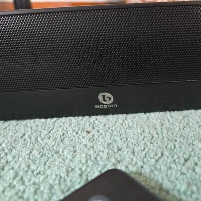 Boston Acustics TVee 26 soundbar with remote and an LG 3D Blueray disc DVD Player with remote and three DVD movies