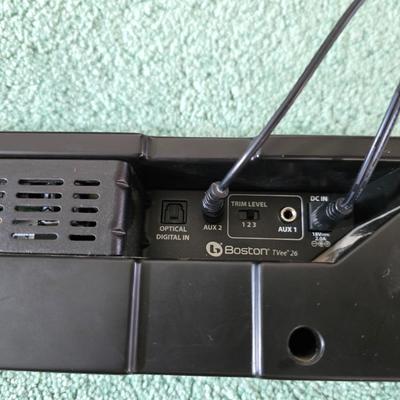 Boston Acustics TVee 26 soundbar with remote and an LG 3D Blueray disc DVD Player with remote and three DVD movies