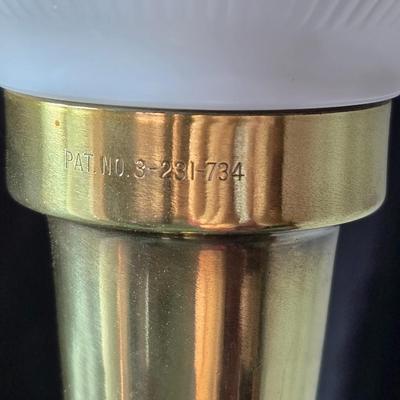 Vintage Hollywood Regency Stiffel brass torchiere table lamp with a milk glass shade (1 of 2)