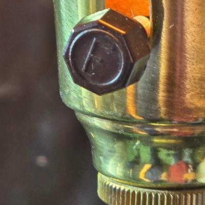 Vintage Hollywood Regency Stiffel brass torchiere table lamp with a milk glass shade (1 of 2)