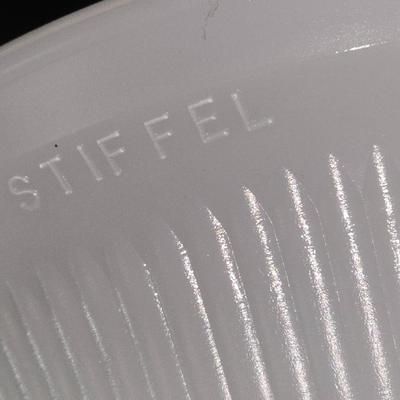 Vintage Hollywood Regency Stiffel brass torchiere table lamp with a milk glass shade (1 of 2)