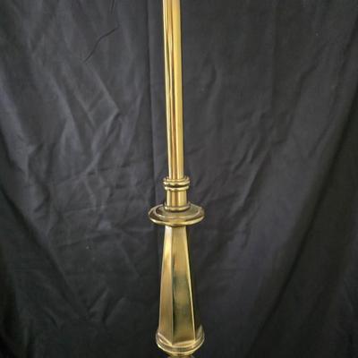 Vintage Hollywood Regency Stiffel brass torchiere table lamp with a milk glass shade (1 of 2)