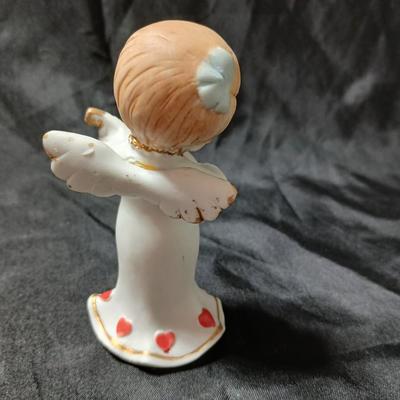 Vintage Valentine's Day angel figurines