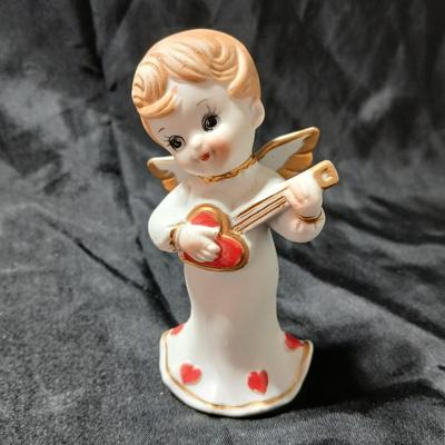 Vintage Valentine's Day angel figurines