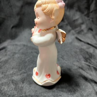 Vintage Valentine's Day angel figurines