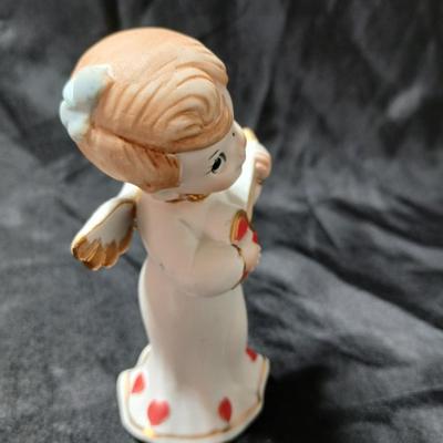 Vintage Valentine's Day angel figurines