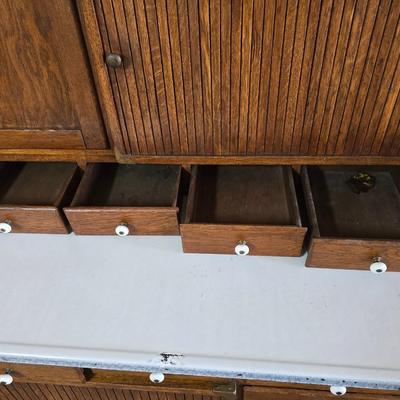 1920'S antique oak Hoosier cabinet