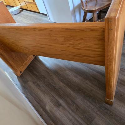 Small - solid oak church pew that can be repurposed as an entryway or dining bench.