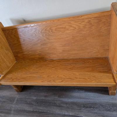 Small - solid oak church pew that can be repurposed as an entryway or dining bench.