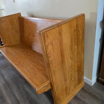 Small - solid oak church pew that can be repurposed as an entryway or dining bench.