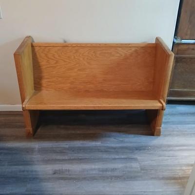 Small - solid oak church pew that can be repurposed as an entryway or dining bench.