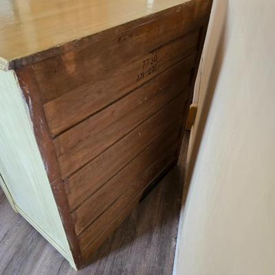Distressed Walnut Chest of Drawers with front cabinet doors