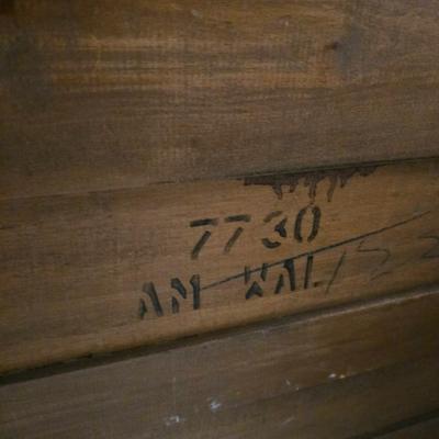 Distressed Walnut Chest of Drawers with front cabinet doors