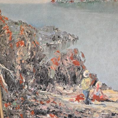 Vintage artwork in gold frame -