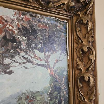 Vintage artwork in gold frame -