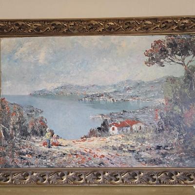 Vintage artwork in gold frame -