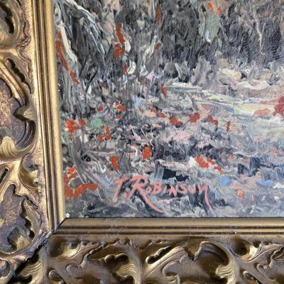 Vintage artwork in gold frame -