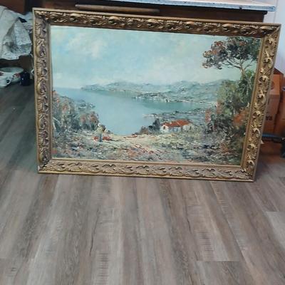 Vintage artwork in gold frame -