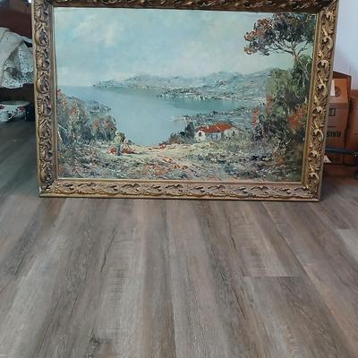 Vintage artwork in gold frame -