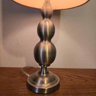 Broyhill River Oak two-drawer nightstand with lamp